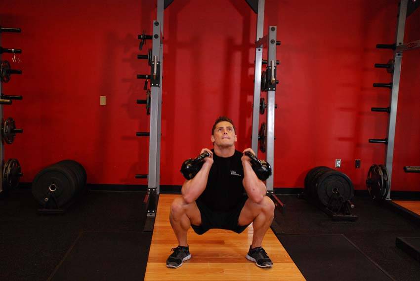 Front Squats With Two Kettlebells