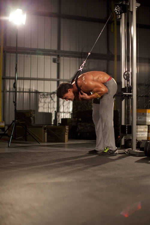 Standing Rope Crunch