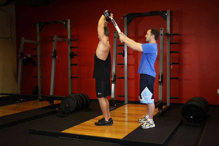 Standing Towel Triceps Extension